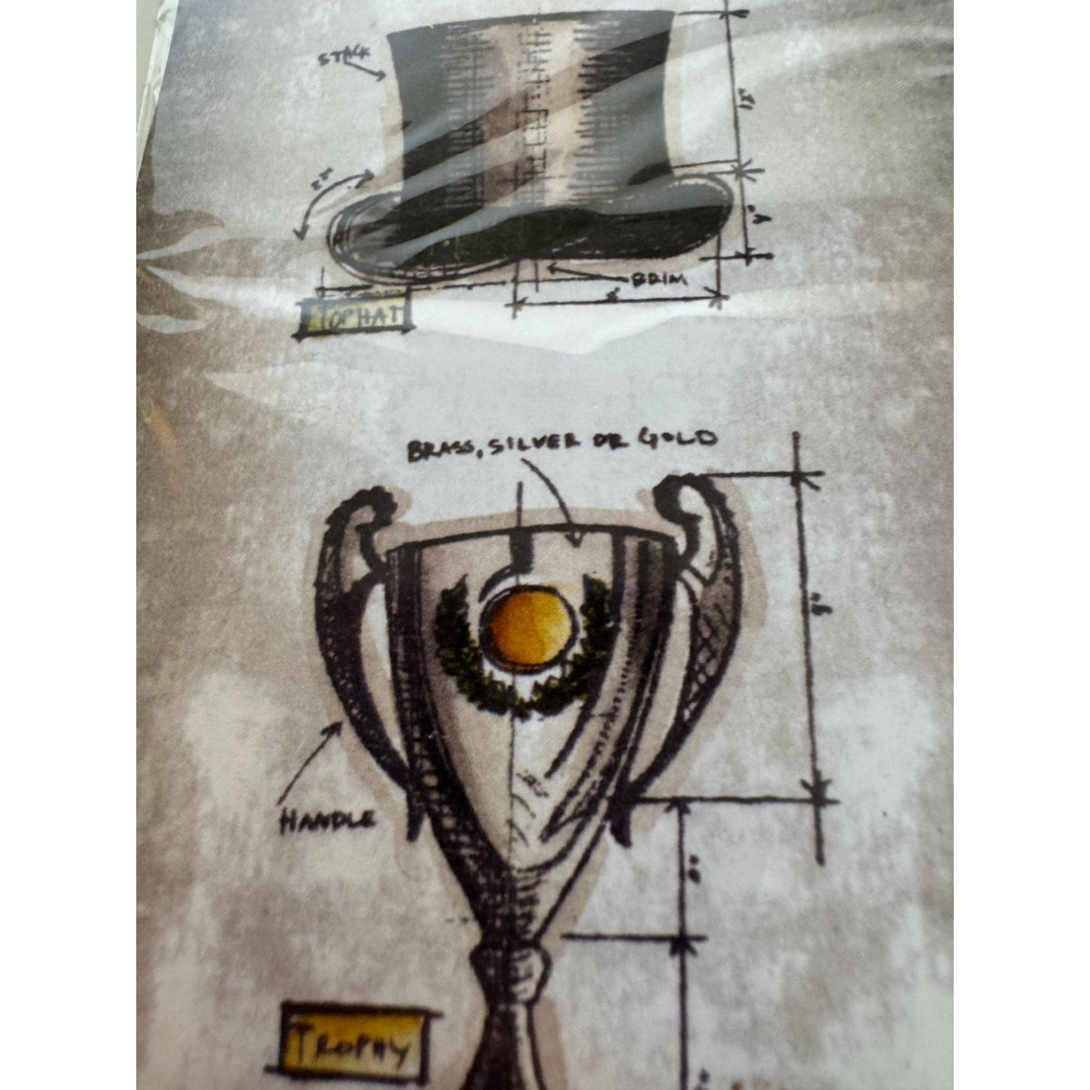 Tim Holtz Stampers Anonymous Cling Stamps High Society Steampunk Top Hat Trophy