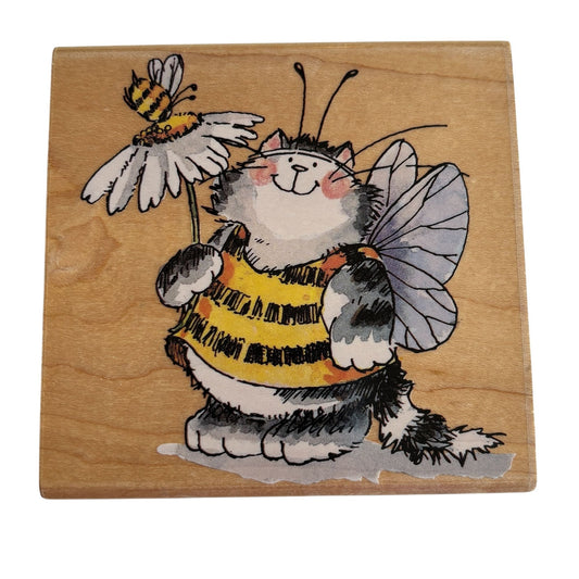 Penny Black Rubber Stamp Cat In Bee Costume Halloween Margaret Sherry Collection