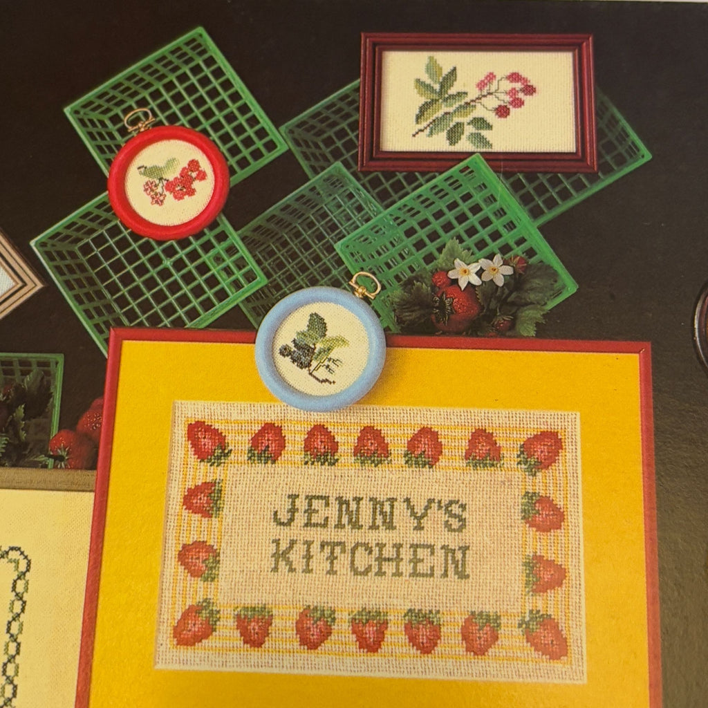 Leisure Arts Cross Stitch Patterns Berry Jelly Jar Tops Canning Strawberry 198