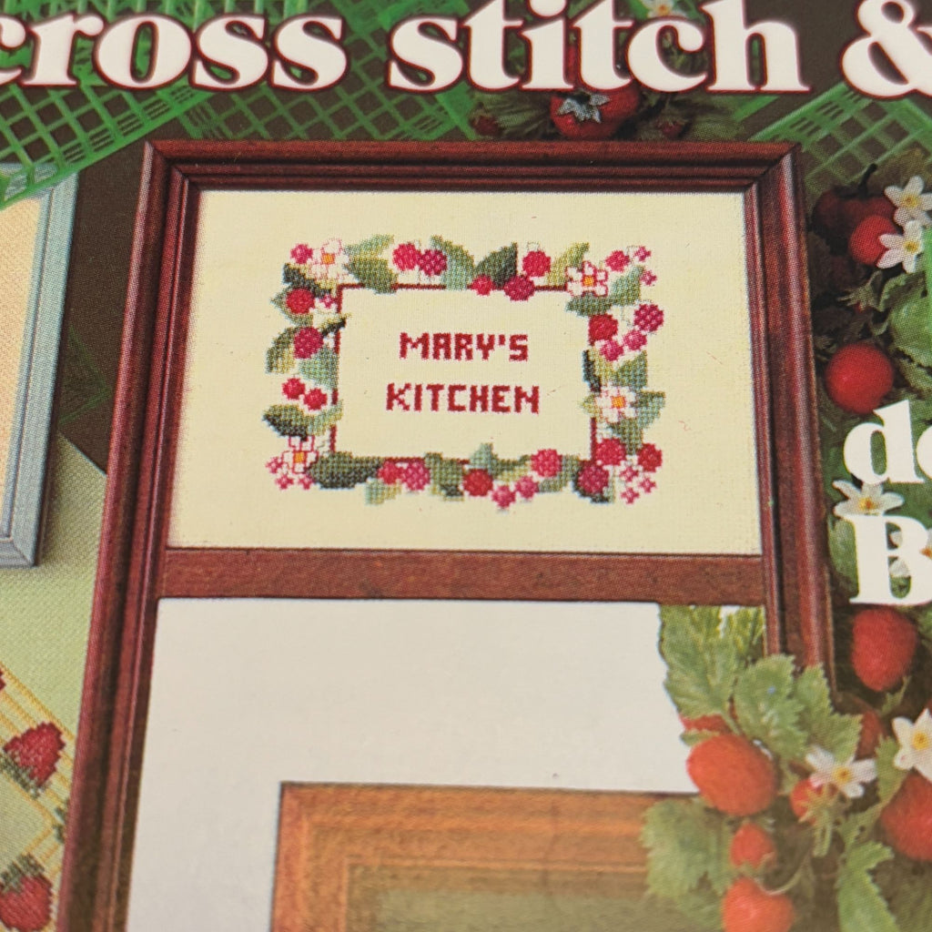 Leisure Arts Cross Stitch Patterns Berry Jelly Jar Tops Canning Strawberry 198