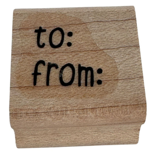 Stampin Up Rubber Stamp To From Gift Tag Card Making Words Wood Mounted Present
