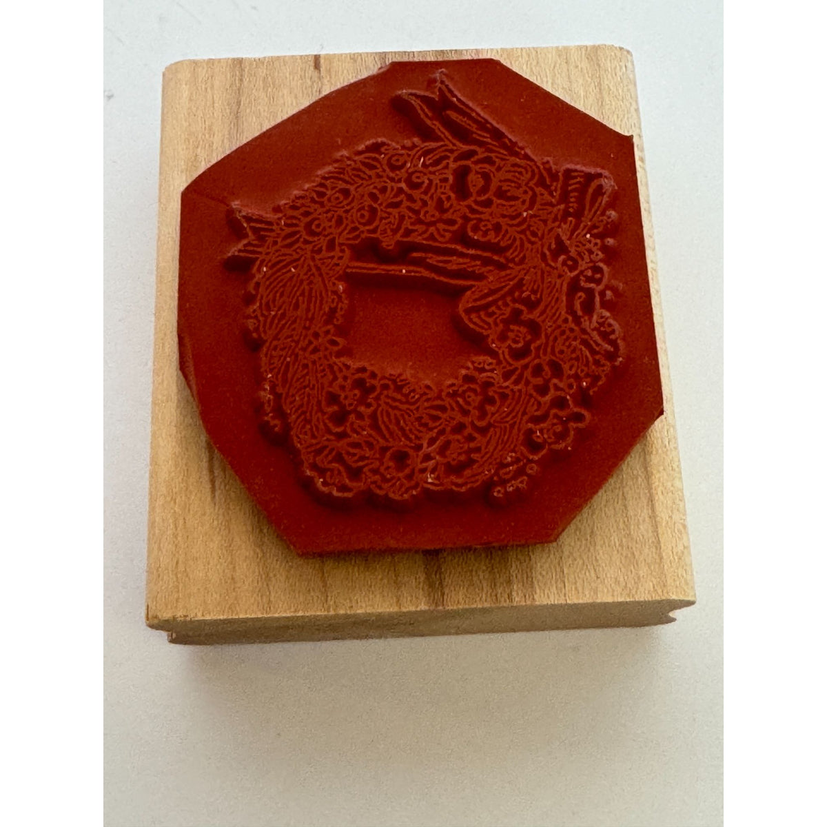 Stampin Up Rubber Stamp Floral Wreath with Love Birds and Bow Anniversary Love