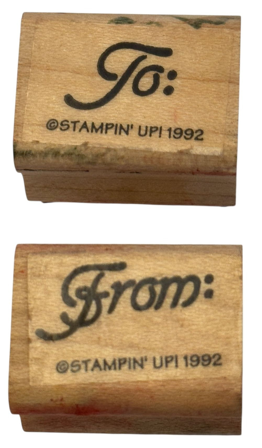Stampin Up Rubber Stamps To and From Christmas Gift Tag Card Making Holiday Word