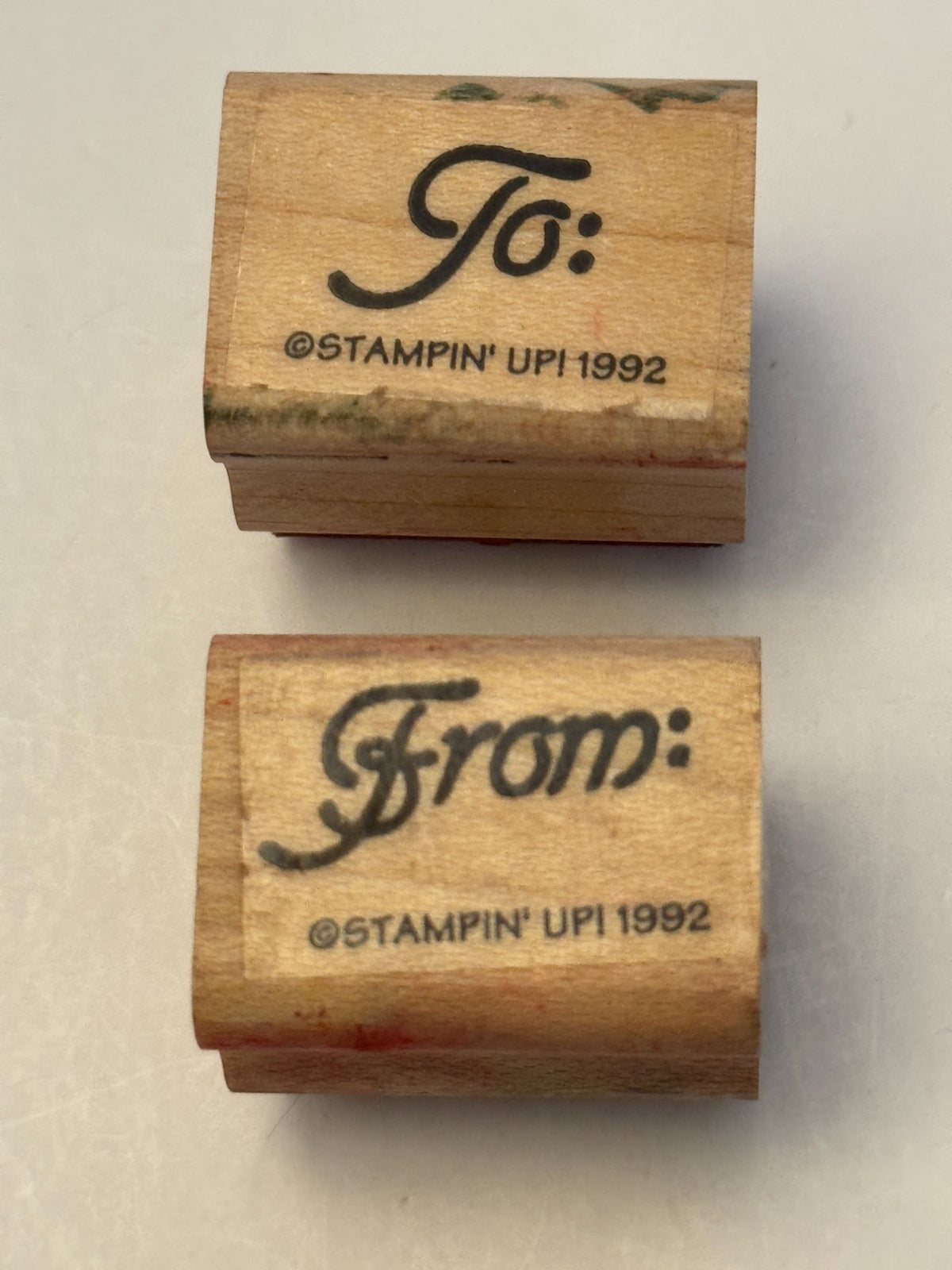 Stampin Up Rubber Stamps To and From Christmas Gift Tag Card Making Holiday Word