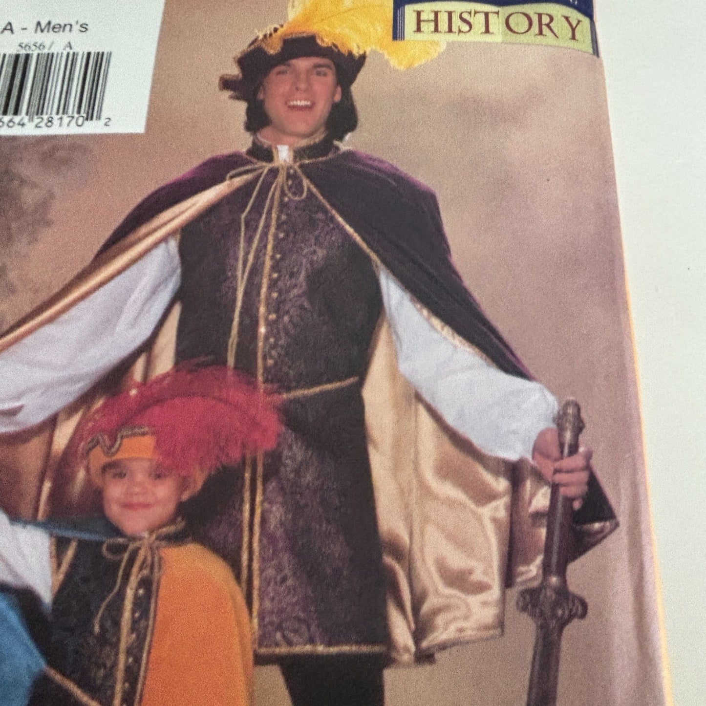 Butterick Sewing Pattern 5656 Mens Renaissance Costume Cape Doublet Shirt 30-48 Uncut Halloween