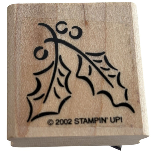 Stampin Up Rubber Stamp Holly Berry Leaves Winter Holidays Christmas Card Making