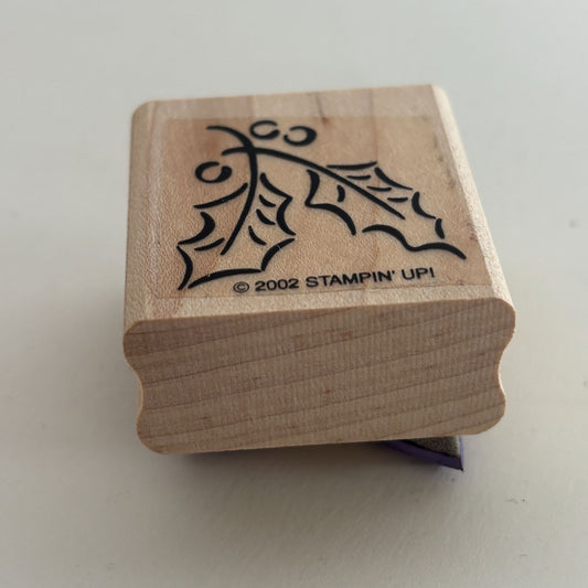 Stampin Up Rubber Stamp Holly Berry Leaves Winter Holidays Christmas Card Making