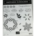 Stampin Up Happiness Surrounds Photopolymer Stamp Set 14 Words Congratulations