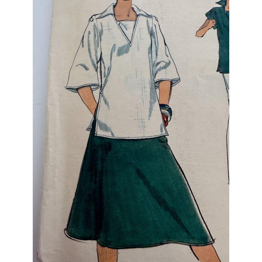 Vogue Sewing Pattern 9529 Misses Top Straight Pants A-Line Skirt Size 10 Uncut