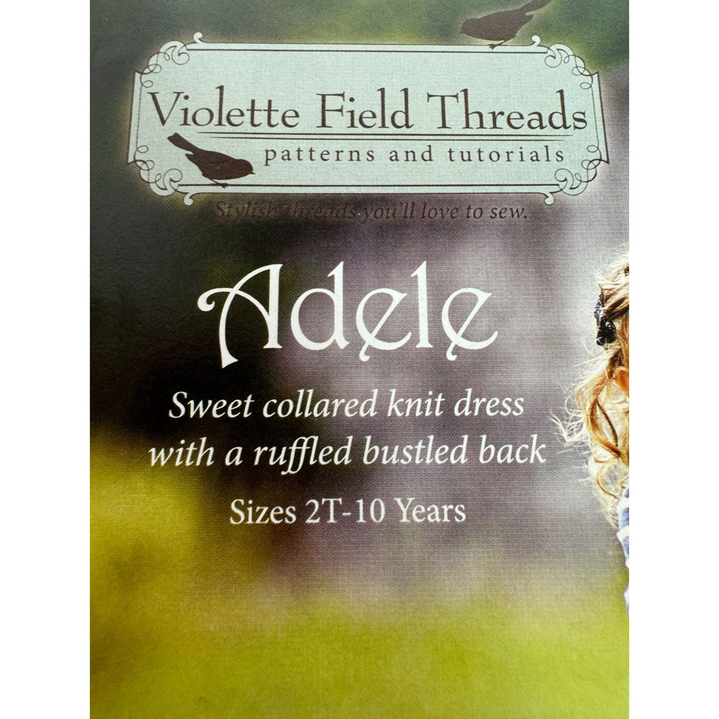 Violette Field Threads Sewing Pattern F750 Adele Collared Knit Dress 2T-10Y UC