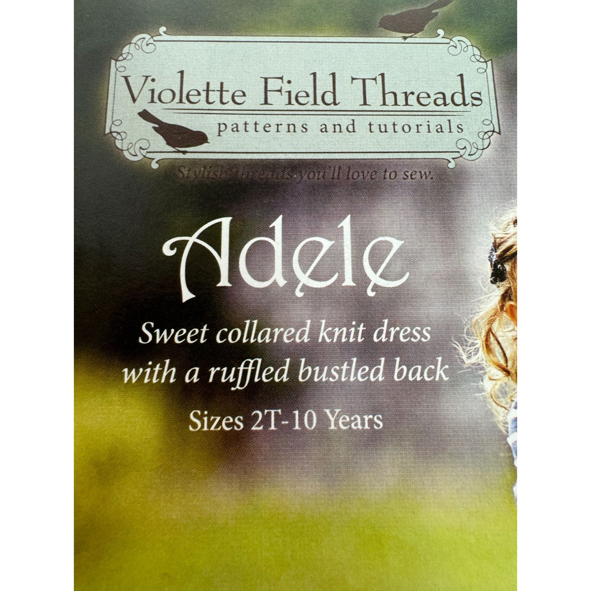 Violette Field Threads Sewing Pattern F750 Adele Collared Knit Dress 2T-10Y UC