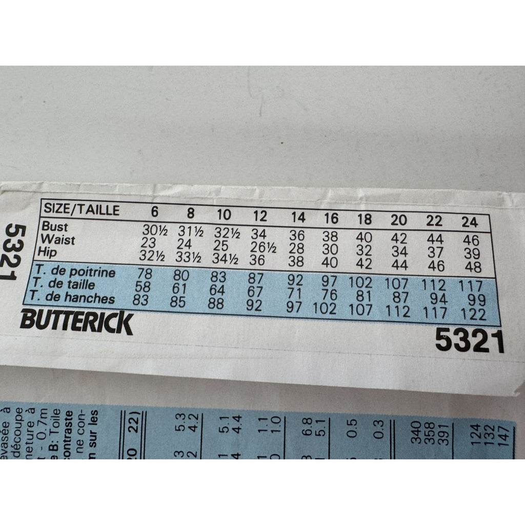 Butterick Sewing Pattern 5321 Dress Tea or Evening Length 6 8 10 Wedding 90s UC