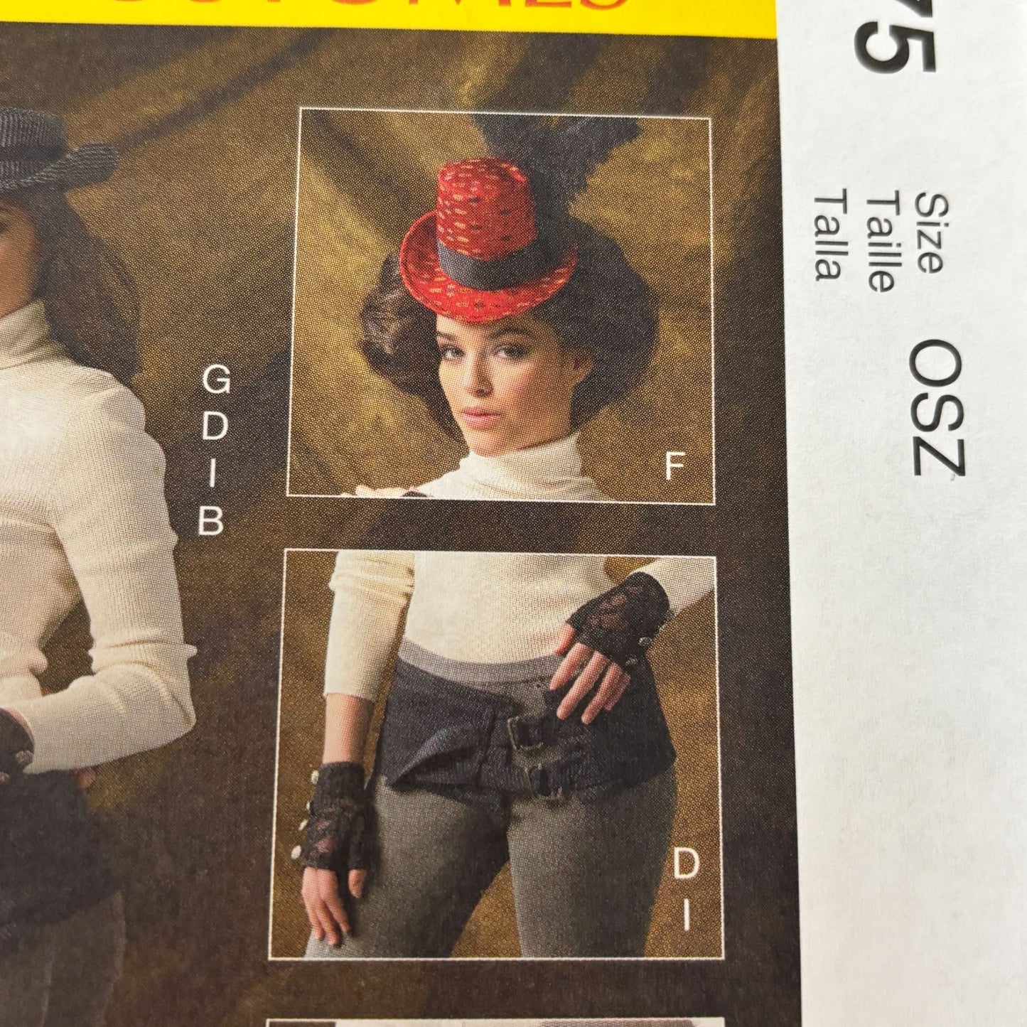 McCalls Sewing Pattern M6975 Steampunk Accessories Spats Gloves Hats Belts Mens Misses UNCUT Halloween