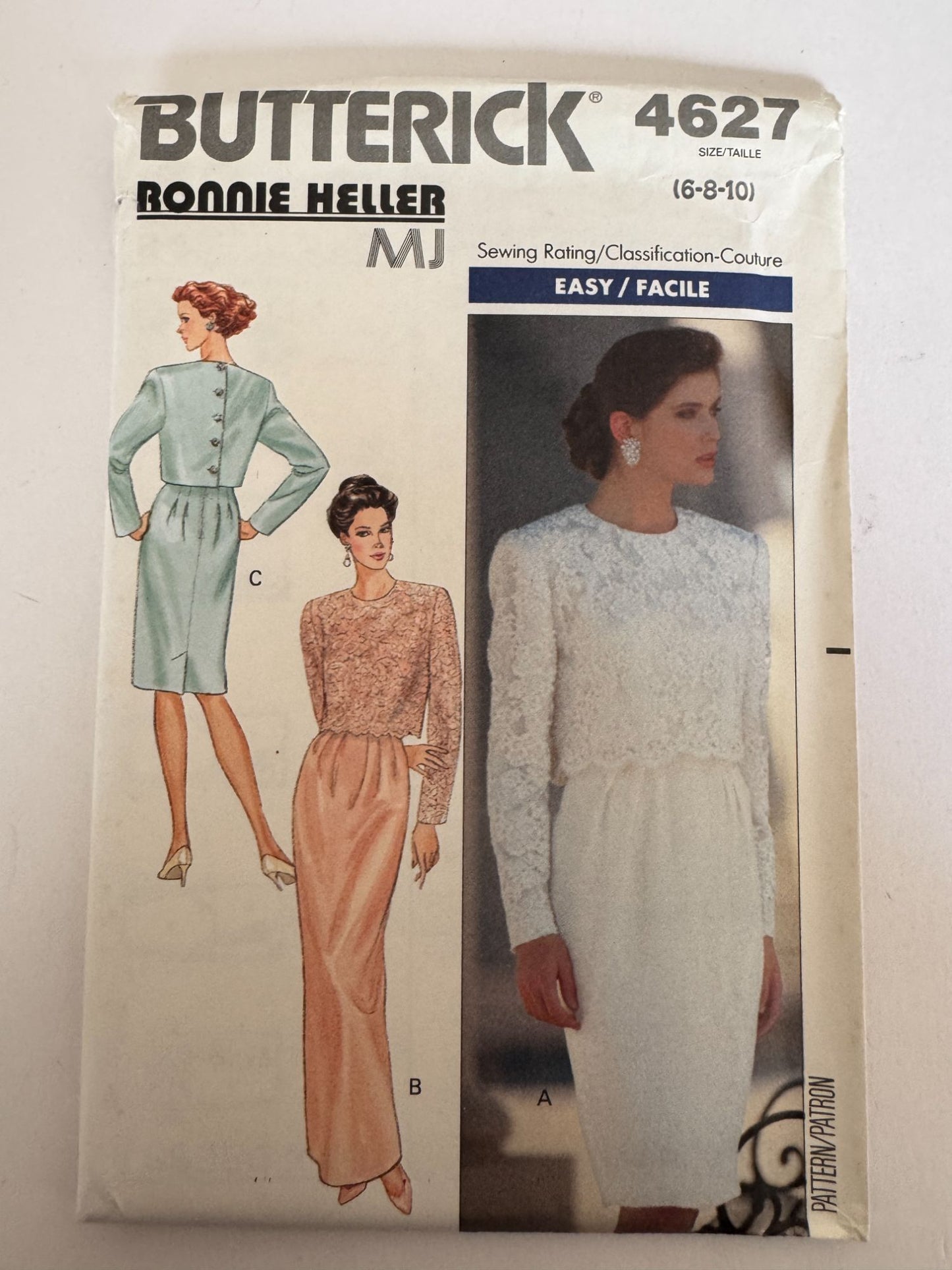 Butterick Sewing Pattern 4627 Evening Dress Formal Mother of the Bride 6 8 10 UC
