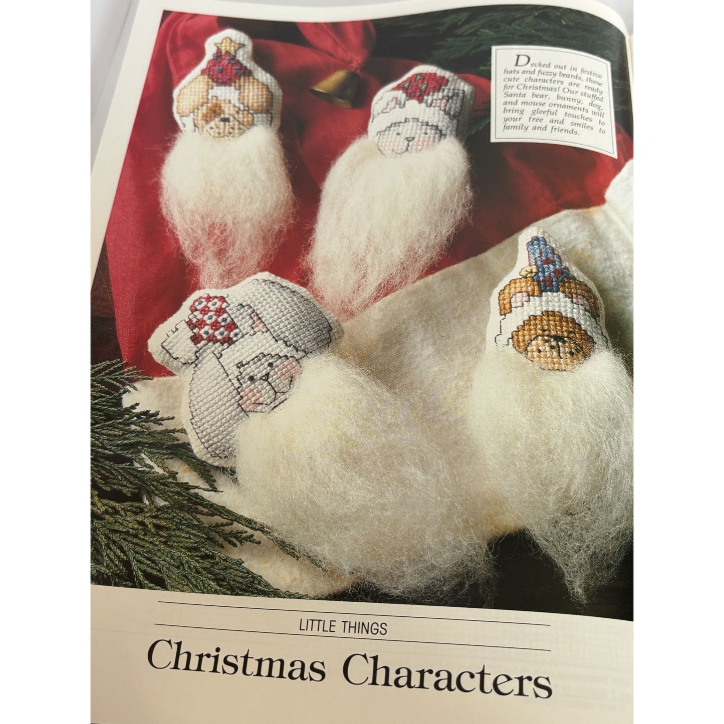 Leisure Arts Magazine December 1990 Cross Stitch Craft Patterns Christmas Santa