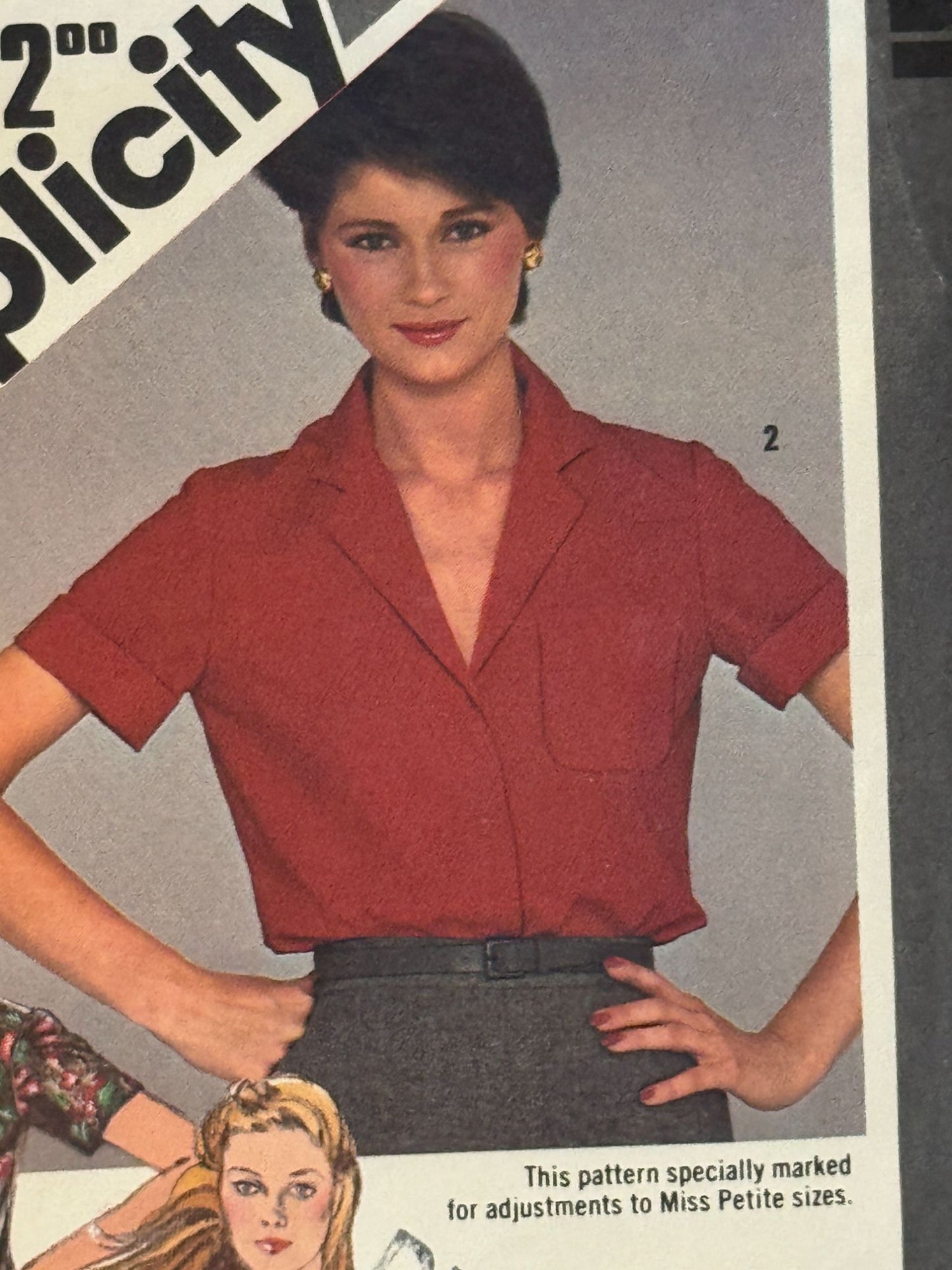 Simplicity Sewing Pattern 9774 Misses Shirt Pattern Work Blouse 10 Vintage 1980