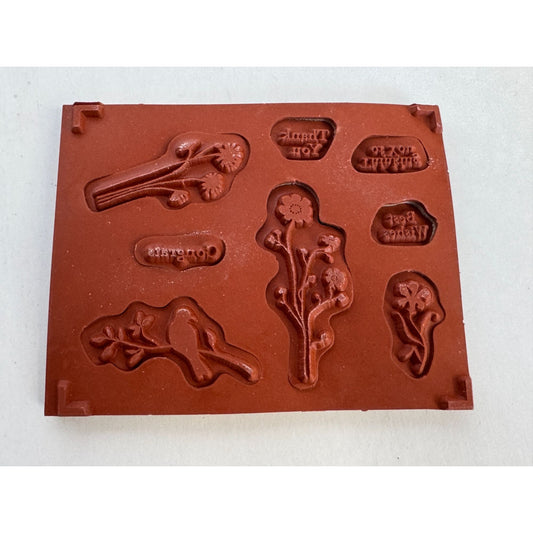 Stampin Up Clear Mount Rubber Stamp Set Silhouette Sentiments Thinking of You