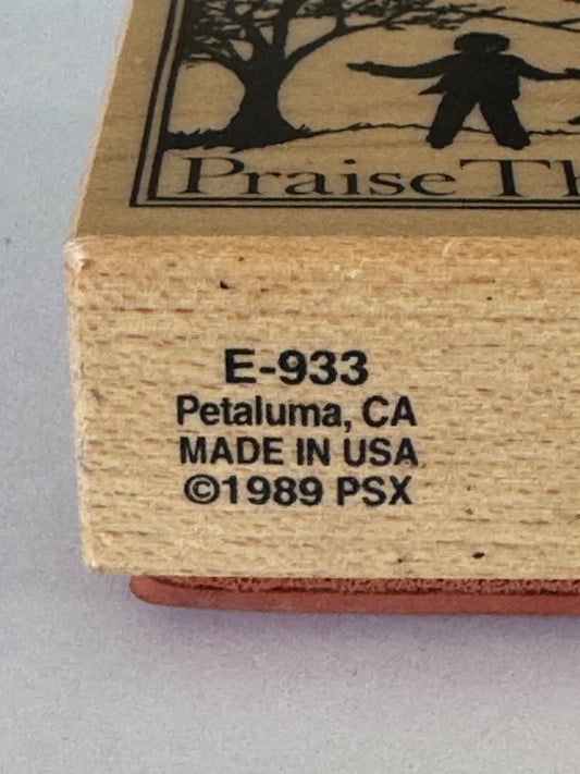 PSX Rubber Stamp Praise The Lord Silhouette Children Religious Christian E-933