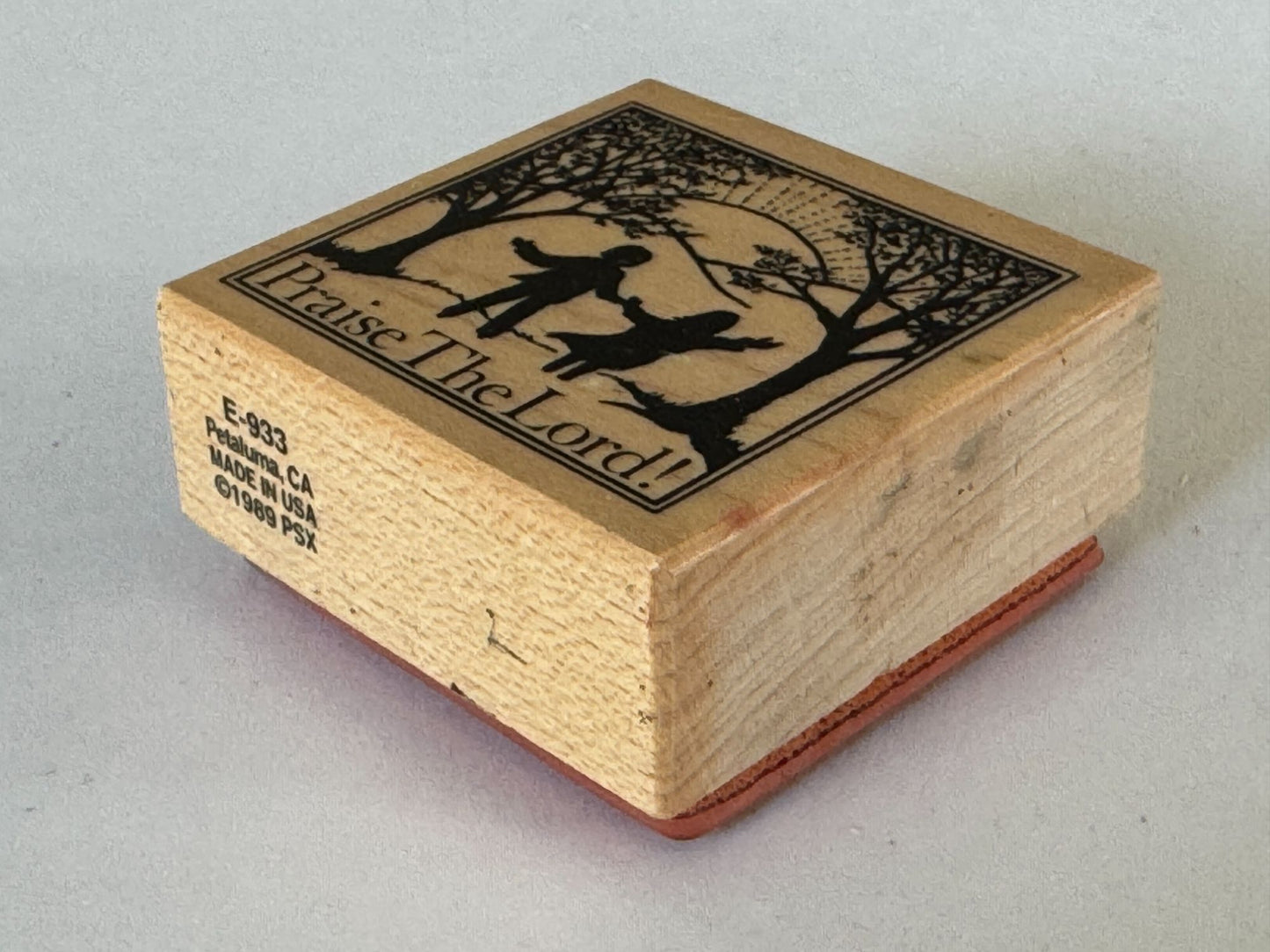 PSX Rubber Stamp Praise The Lord Silhouette Children Religious Christian E-933