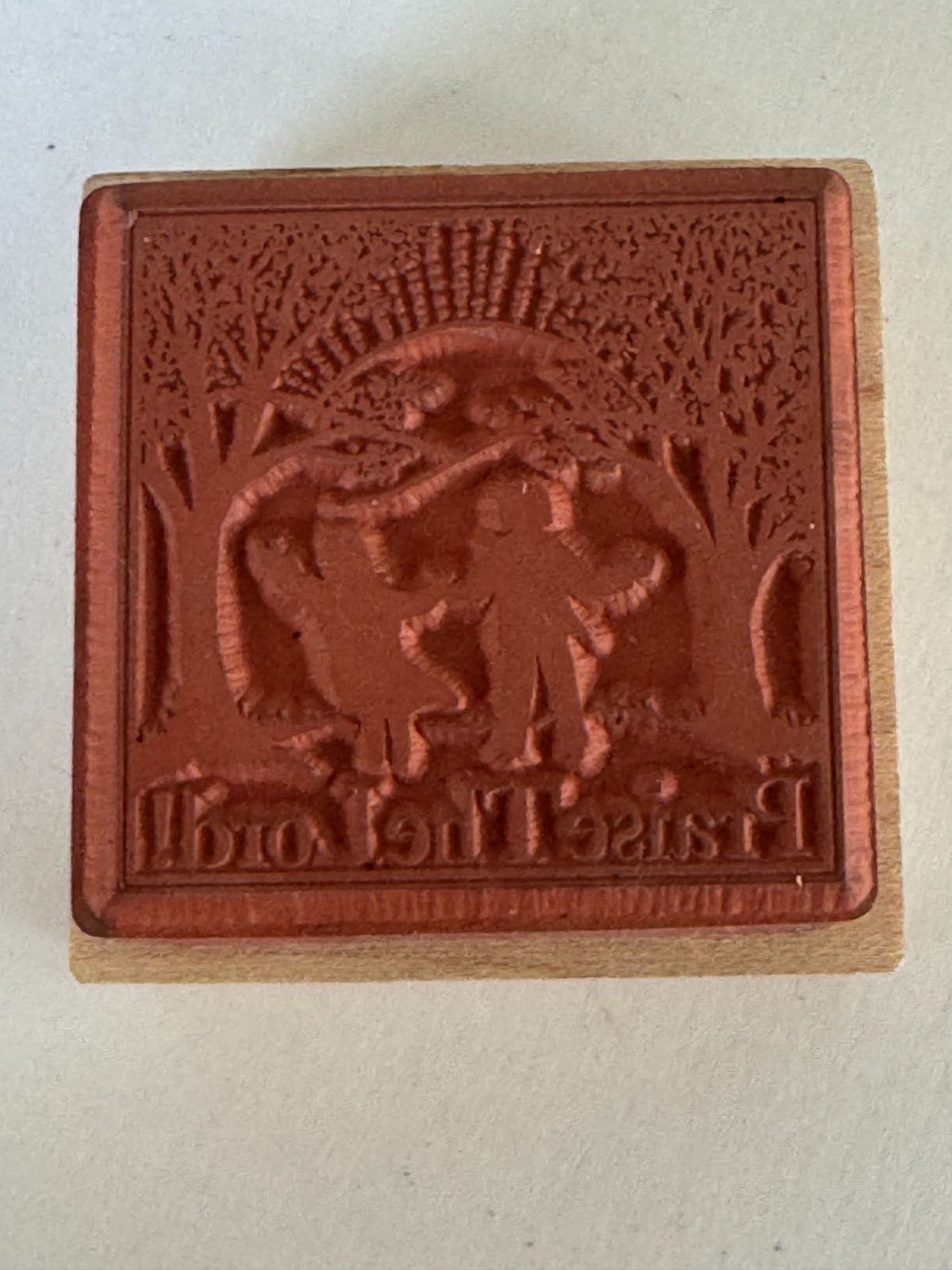 PSX Rubber Stamp Praise The Lord Silhouette Children Religious Christian E-933
