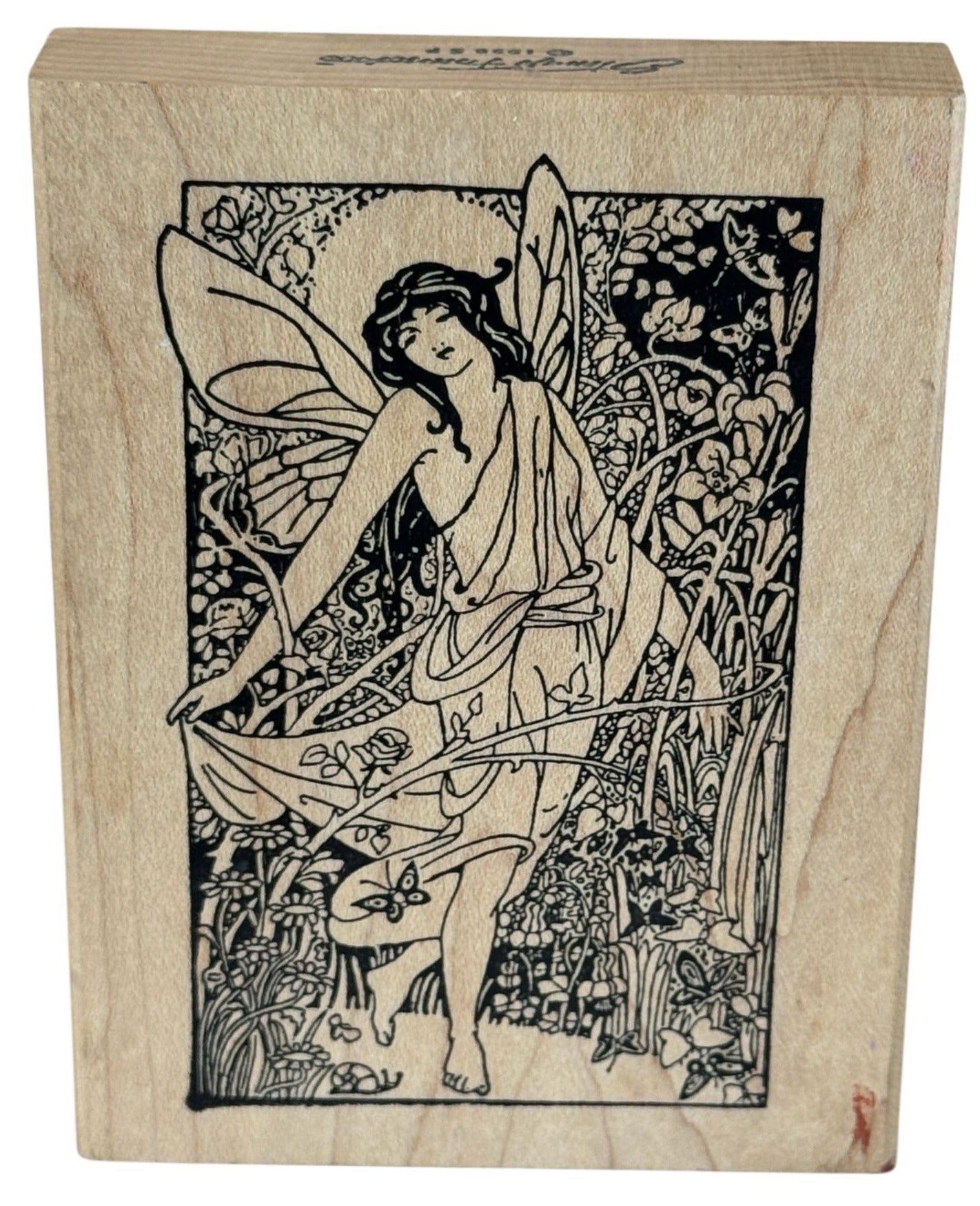 Stamp Francisco Rubber Stamp Fairy Garden Woodland Fantasy Rose Butterfly Large