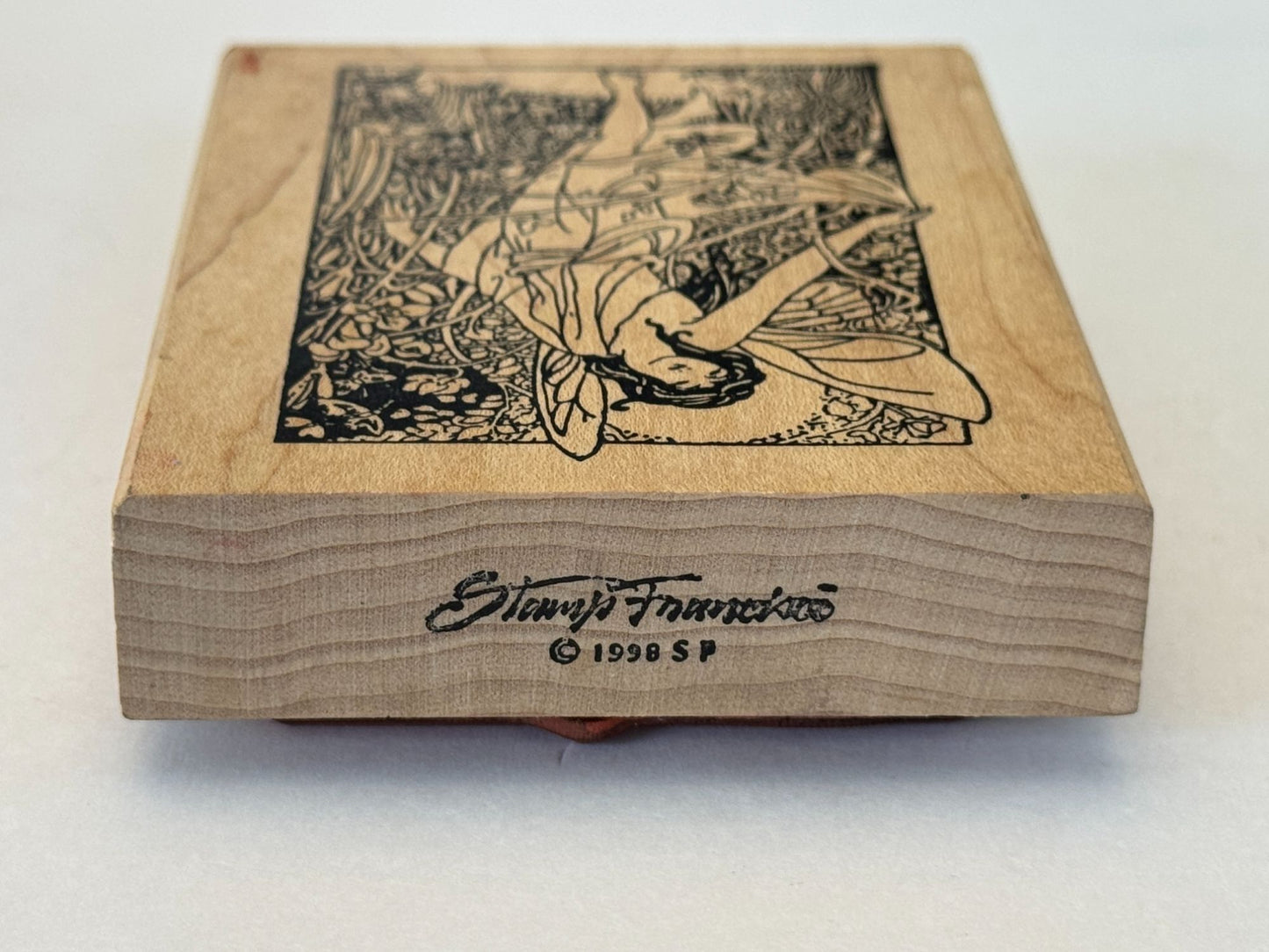 Stamp Francisco Rubber Stamp Fairy Garden Woodland Fantasy Rose Butterfly Large