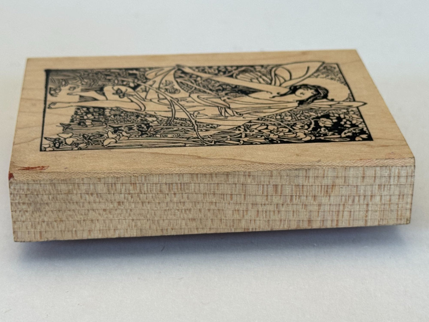 Stamp Francisco Rubber Stamp Fairy Garden Woodland Fantasy Rose Butterfly Large