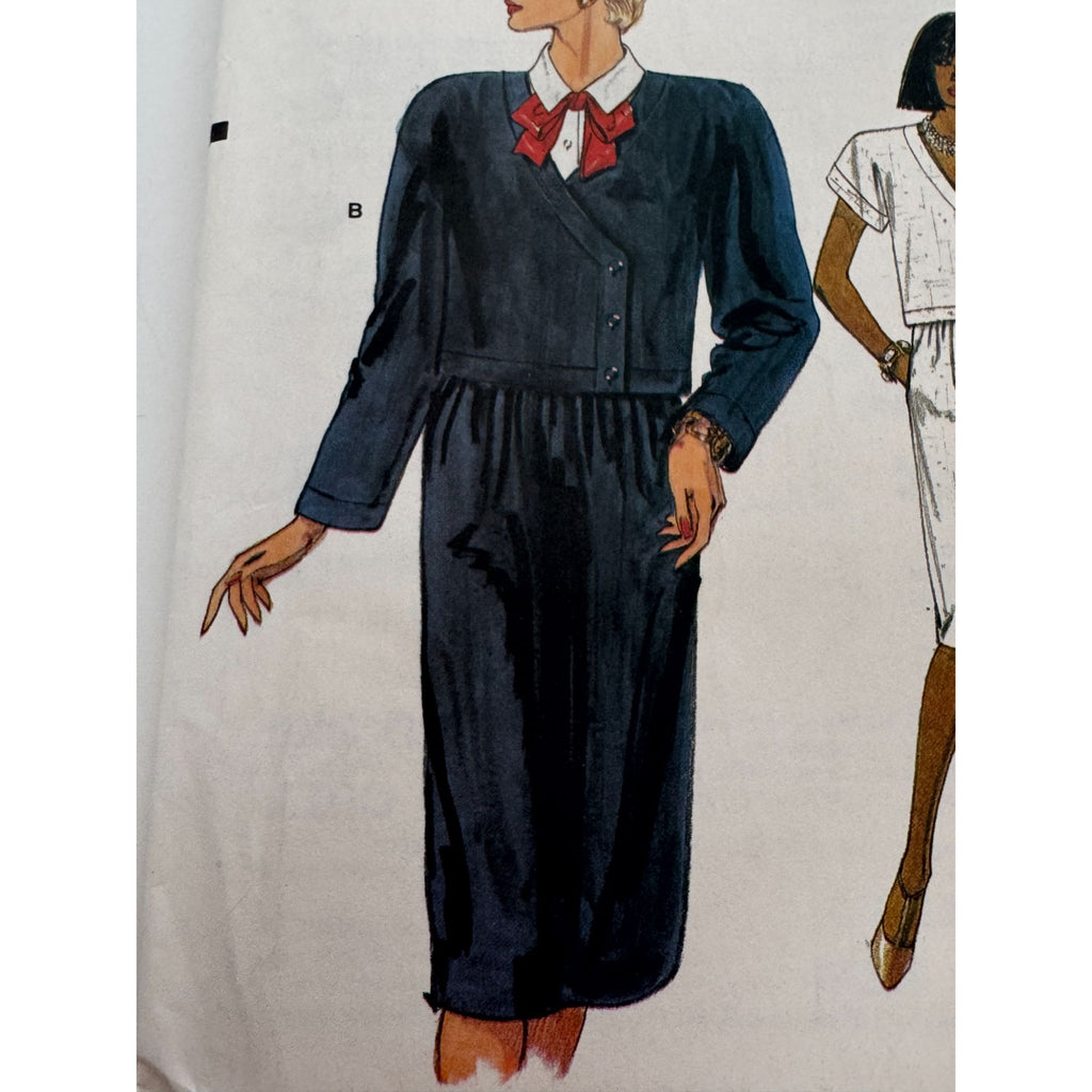 Vogue Sewing Pattern 9340 Misses Work Top Dickey Straight Skirt 6 8 10 1980s UC