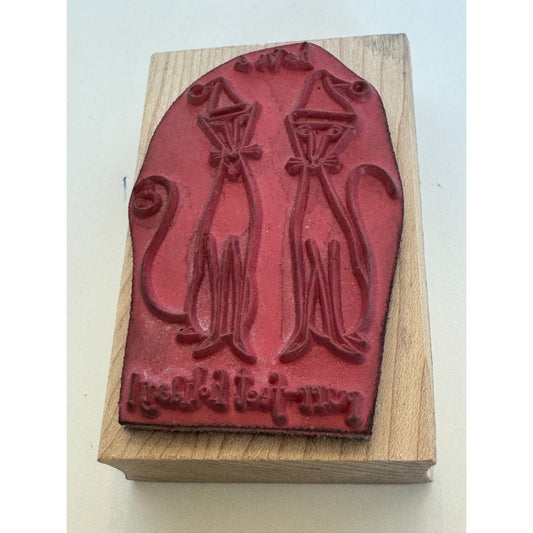 Stamps Happen Rubber Stamp Max and Lucy Purr-Fect Holiday Cat Christmas Funny
