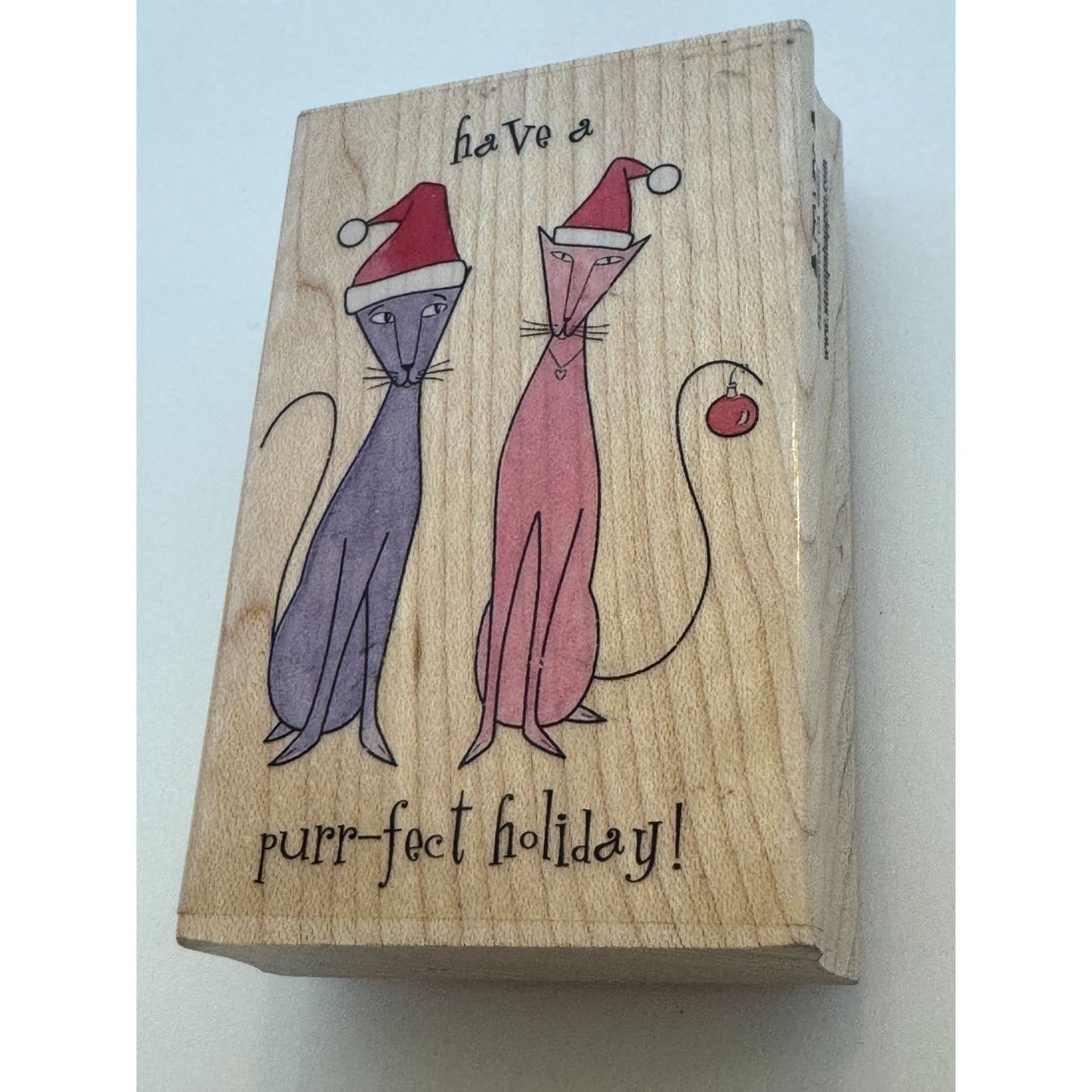 Stamps Happen Rubber Stamp Max and Lucy Purr-Fect Holiday Cat Christmas Funny
