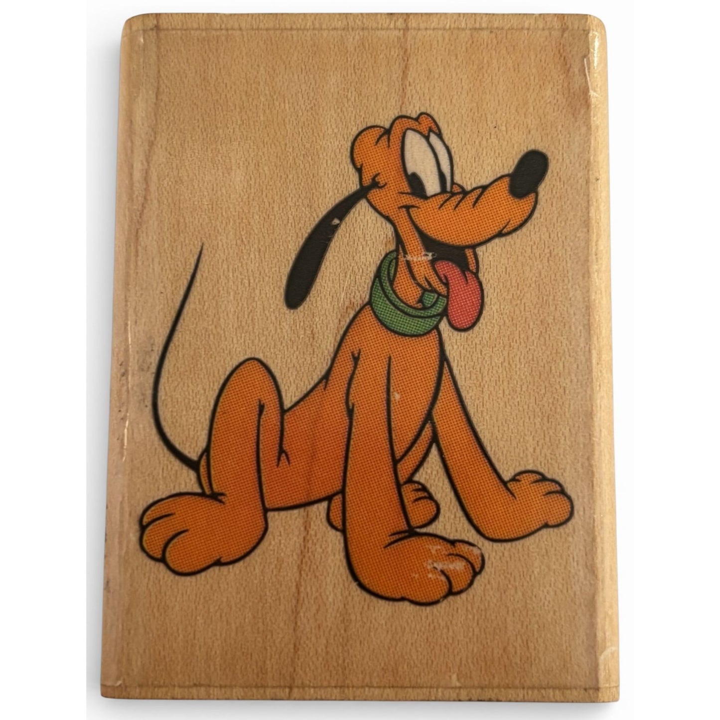 Disney Pluto Rubber Stamp Rubber Stampede Wood Mounted Cartoon Dog Craft Supply 330-D