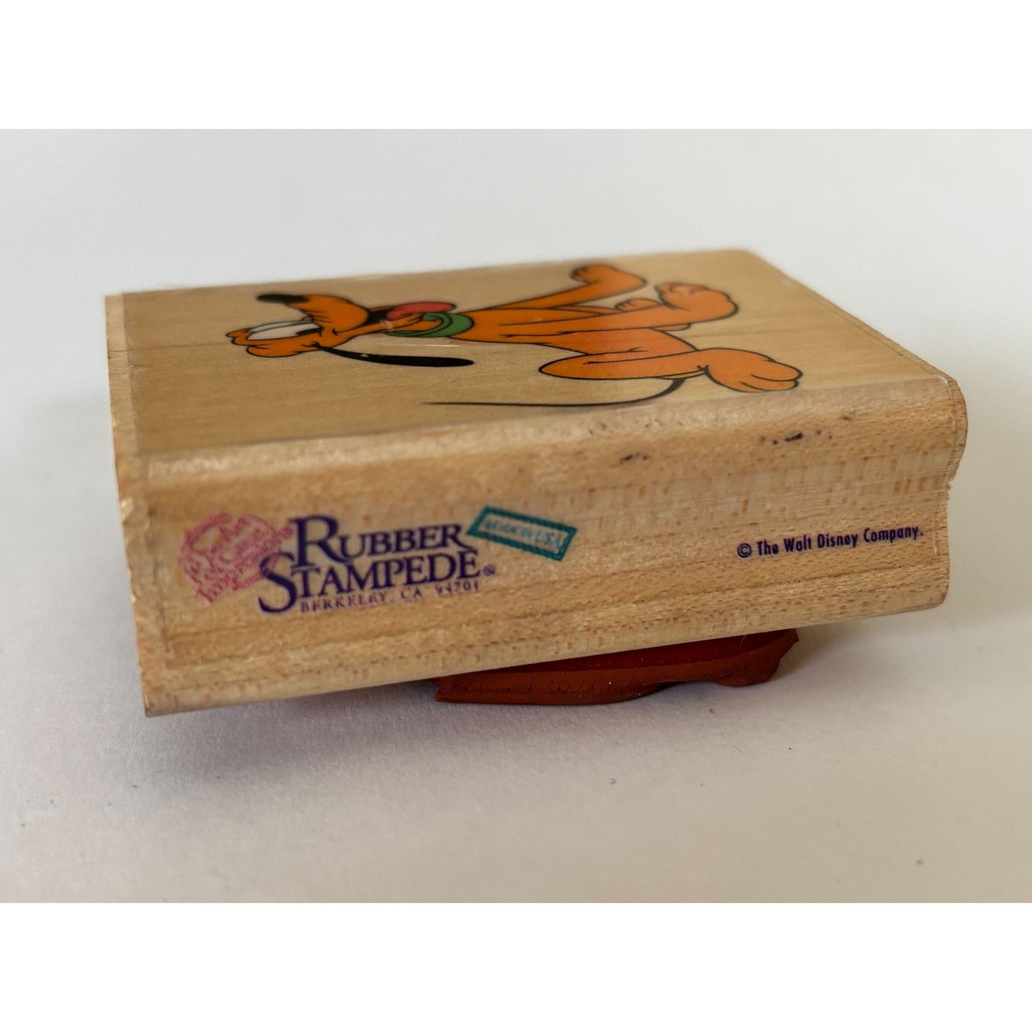 Disney Pluto Rubber Stamp Rubber Stampede Wood Mounted Cartoon Dog Craft Supply 330-D
