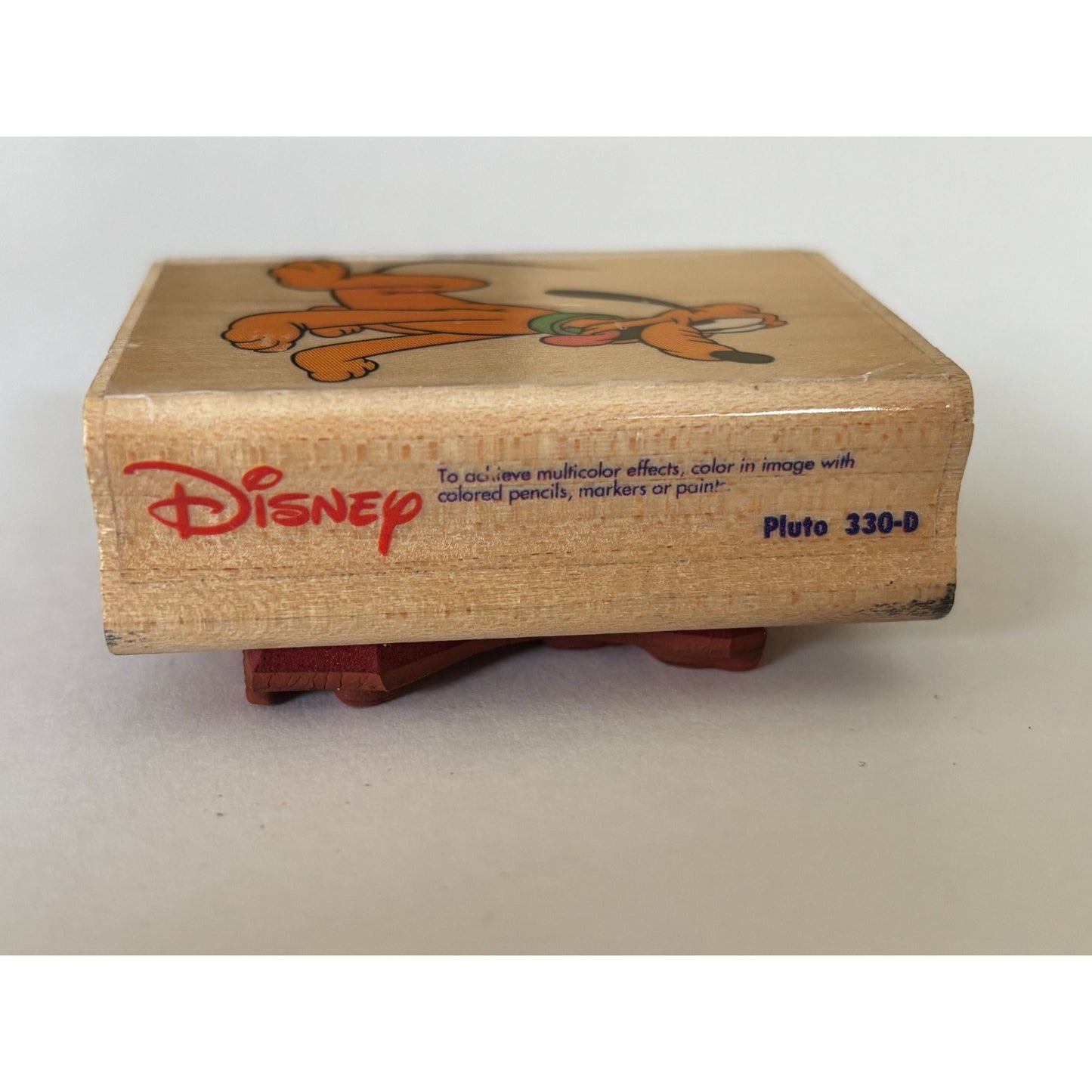Disney Pluto Rubber Stamp Rubber Stampede Wood Mounted Cartoon Dog Craft Supply 330-D