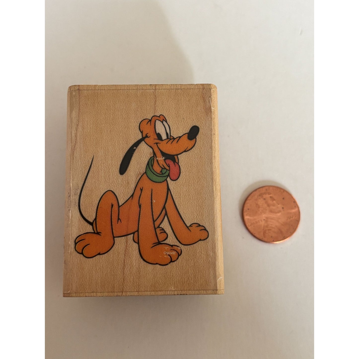 Disney Pluto Rubber Stamp Rubber Stampede Wood Mounted Cartoon Dog Craft Supply 330-D