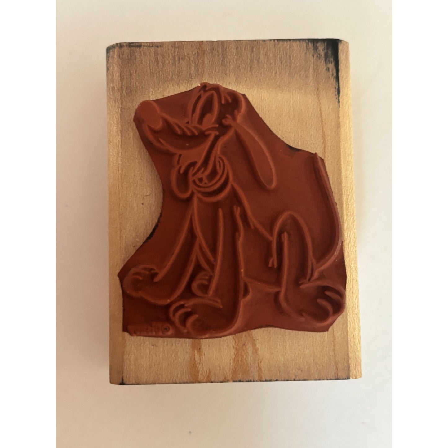 Disney Pluto Rubber Stamp Rubber Stampede Wood Mounted Cartoon Dog Craft Supply 330-D
