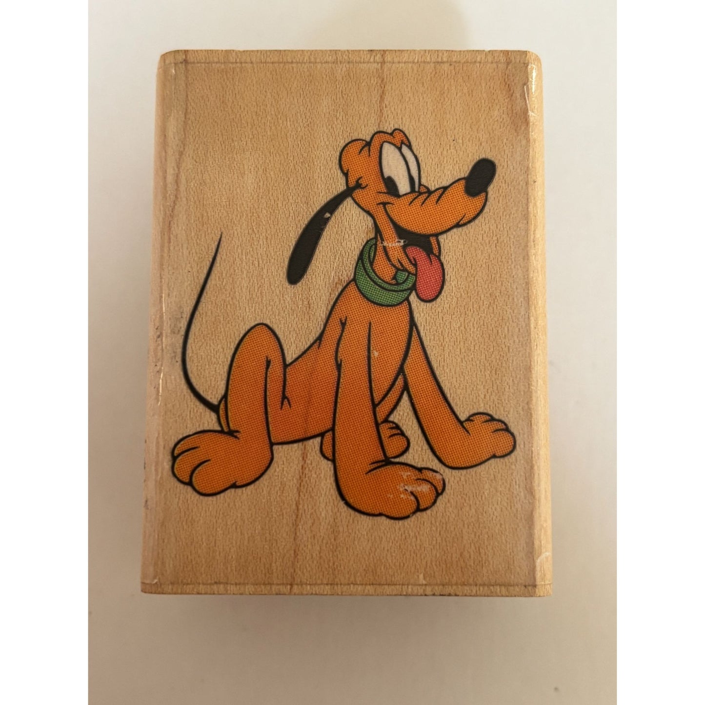 Disney Pluto Rubber Stamp Rubber Stampede Wood Mounted Cartoon Dog Craft Supply 330-D