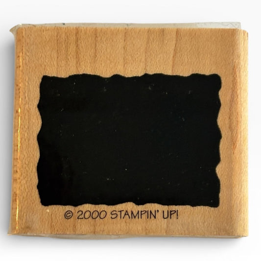Stampin Up Rubber Stamp Rectangle Scalloped Edge Shape Card Making 1.25 inch