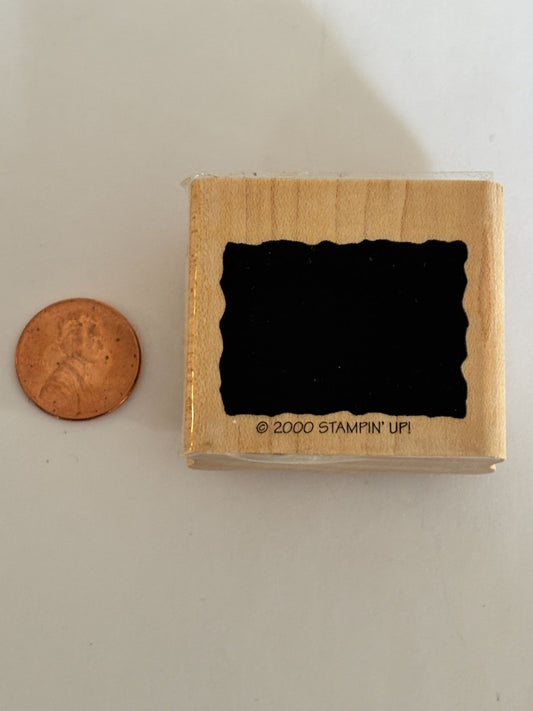 Stampin Up Rubber Stamp Rectangle Scalloped Edge Shape Card Making 1.25 inch
