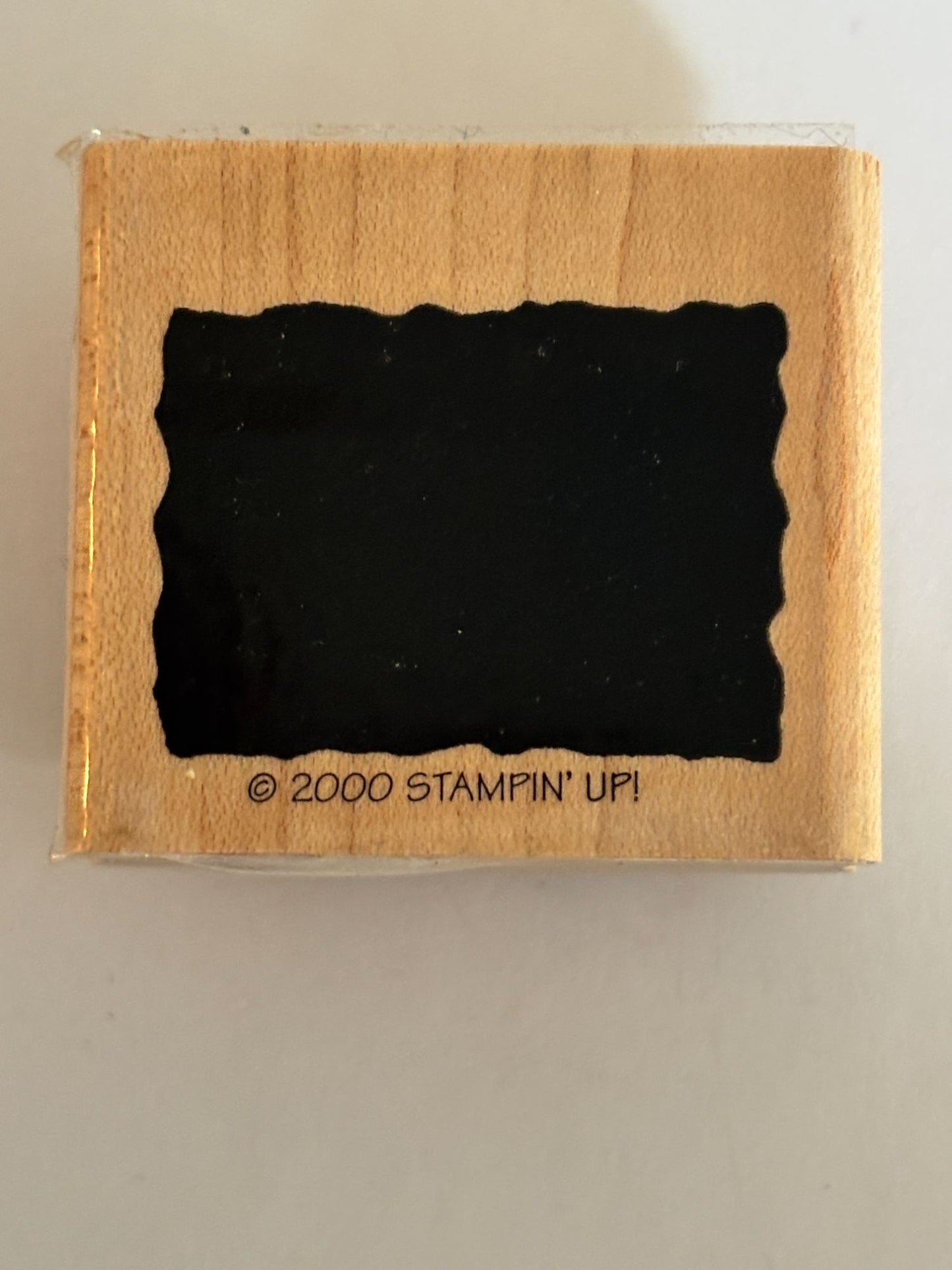 Stampin Up Rubber Stamp Rectangle Scalloped Edge Shape Card Making 1.25 inch