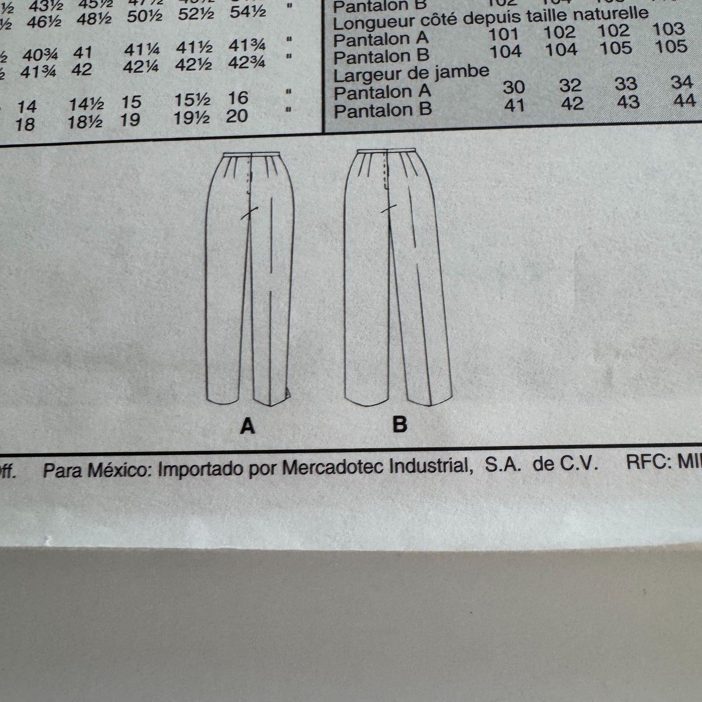 McCalls 8356 Sewing Pattern Misses Pants Size 20 Work Career Full or Slim Leg UC