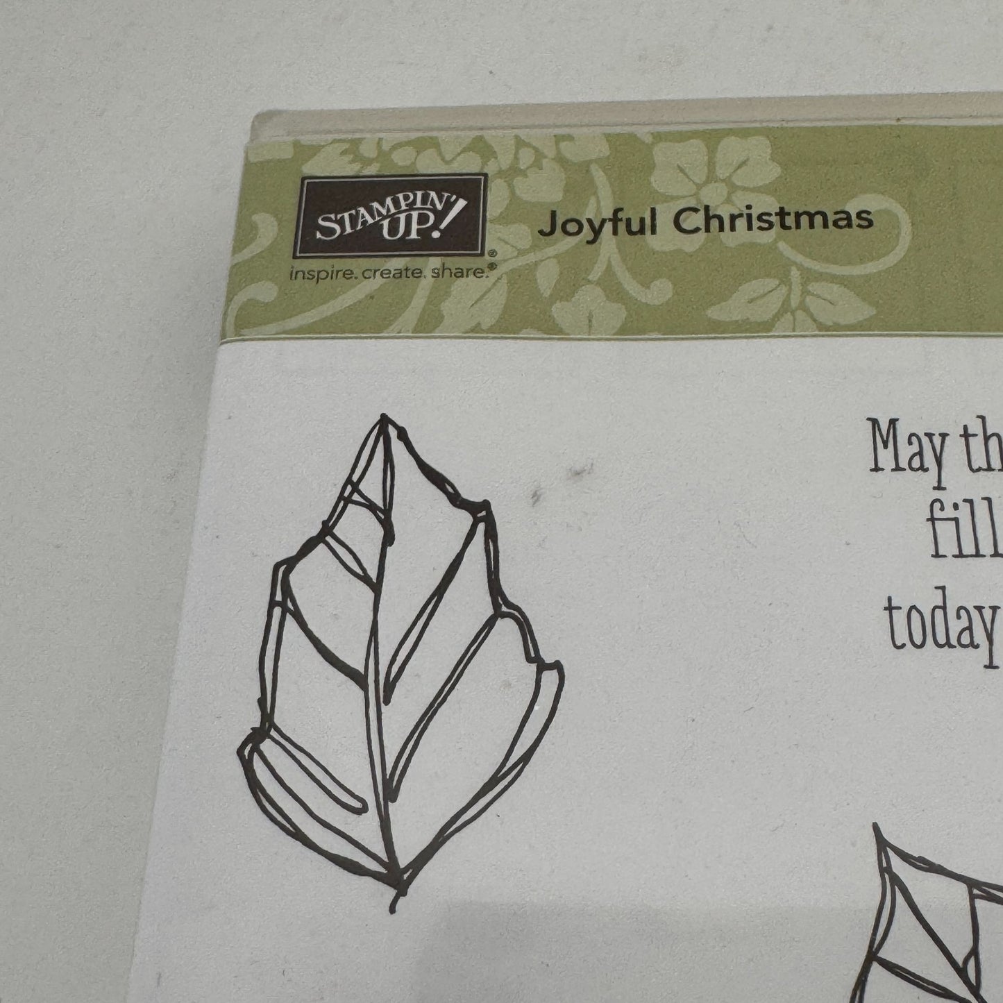 Stampin Up Rubber Stamp Set Joyful Christmas Wishes Poinsettia Large Holidays