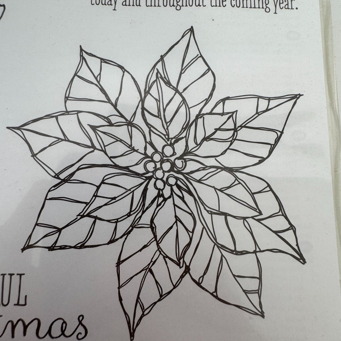 Stampin Up Rubber Stamp Set Joyful Christmas Wishes Poinsettia Large Holidays