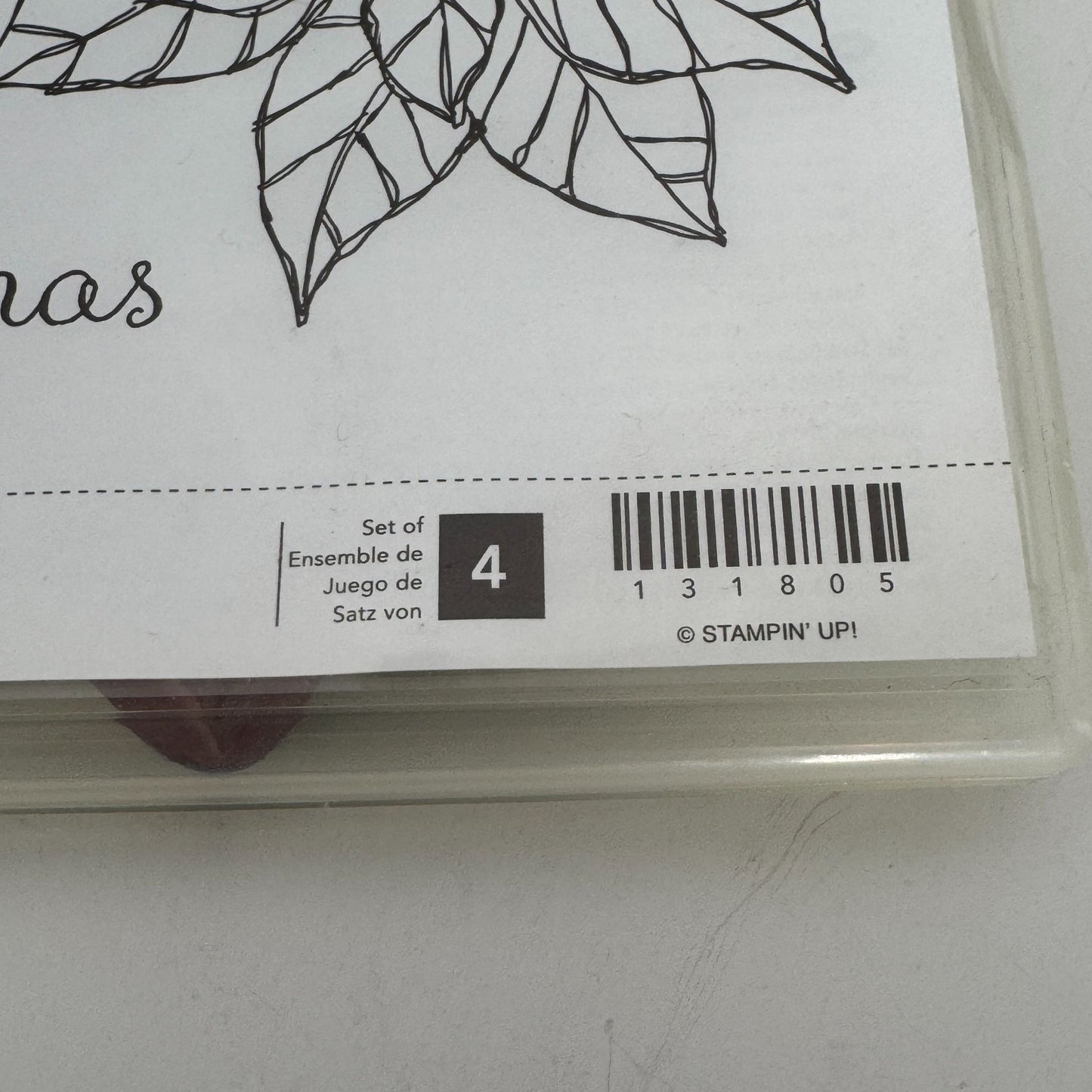 Stampin Up Rubber Stamp Set Joyful Christmas Wishes Poinsettia Large Holidays