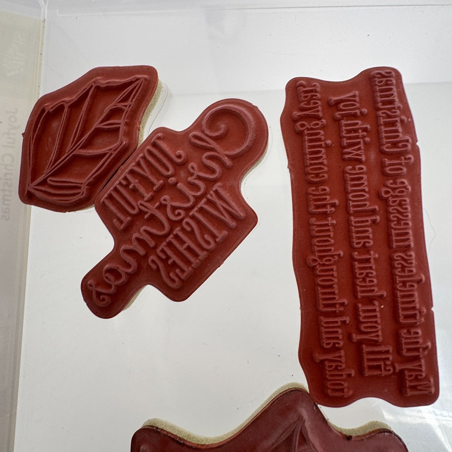 Stampin Up Rubber Stamp Set Joyful Christmas Wishes Poinsettia Large Holidays