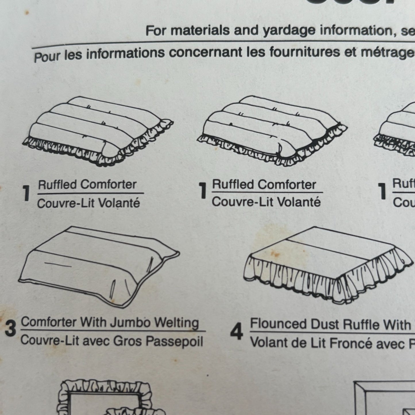 Simplicity Sewing Pattern 8037 Bedroom Bedding Ruffled Comforter Duvet Cover UC