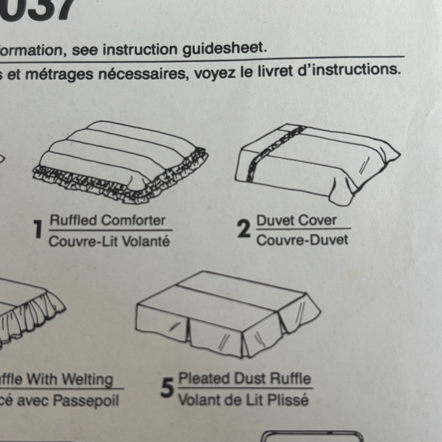 Simplicity Sewing Pattern 8037 Bedroom Bedding Ruffled Comforter Duvet Cover UC