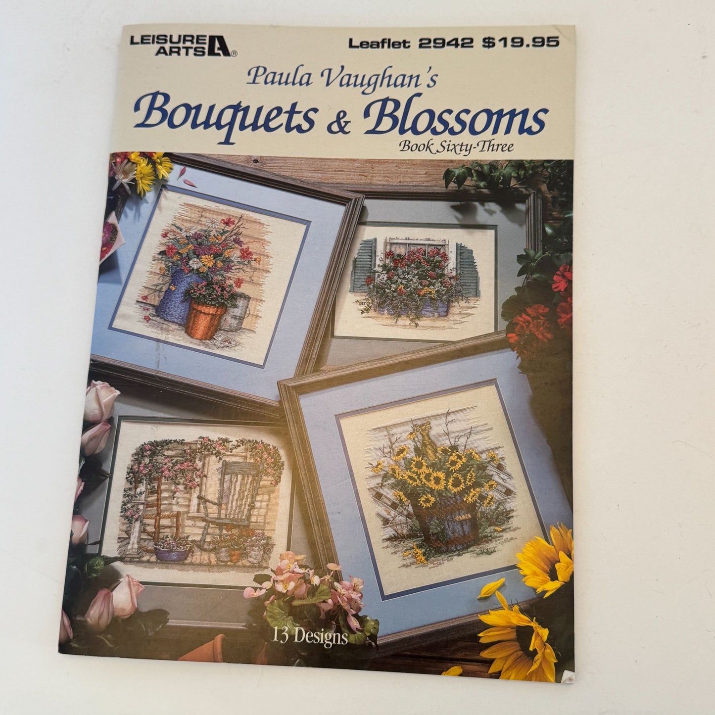 Leisure Arts Cross Stitch Patterns Paula Vaughan Bouquets Blossoms Book 63 2942