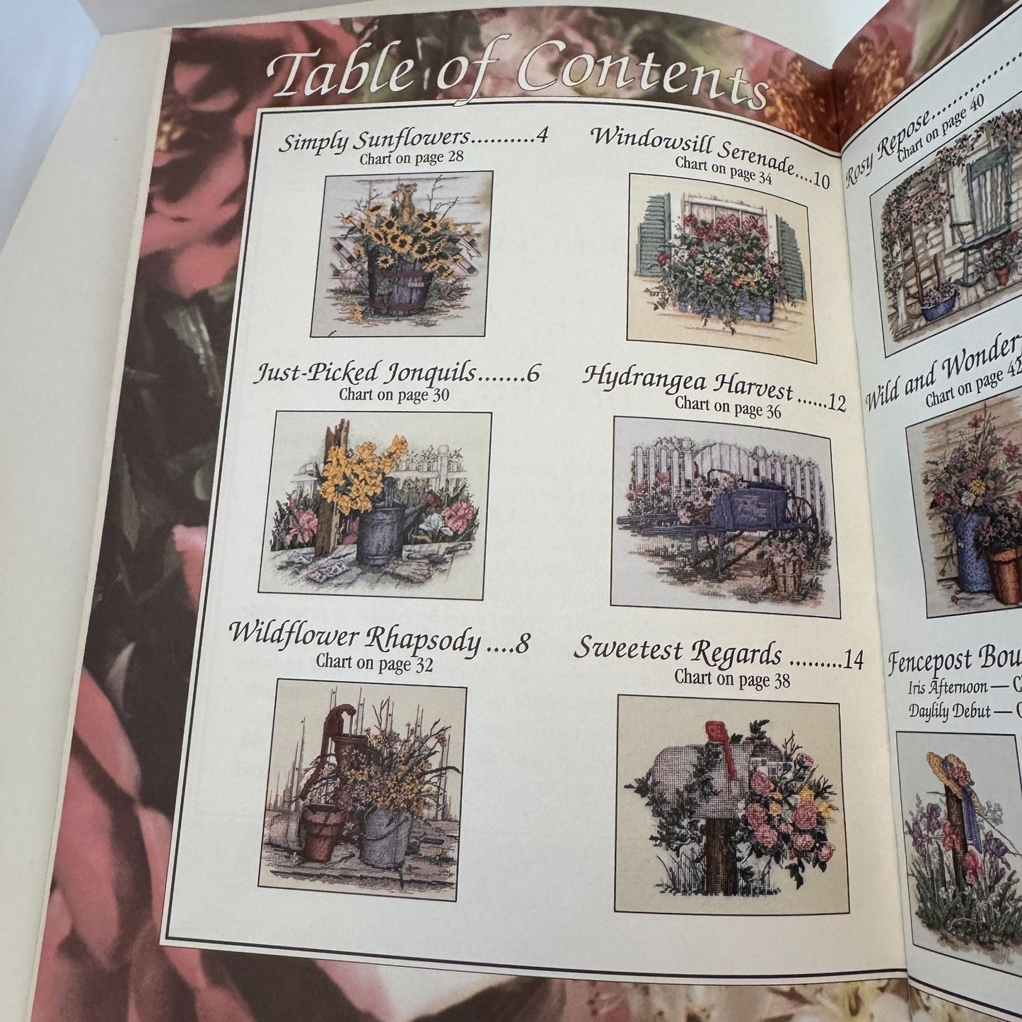 Leisure Arts Cross Stitch Patterns Paula Vaughan Bouquets Blossoms Book 63 2942