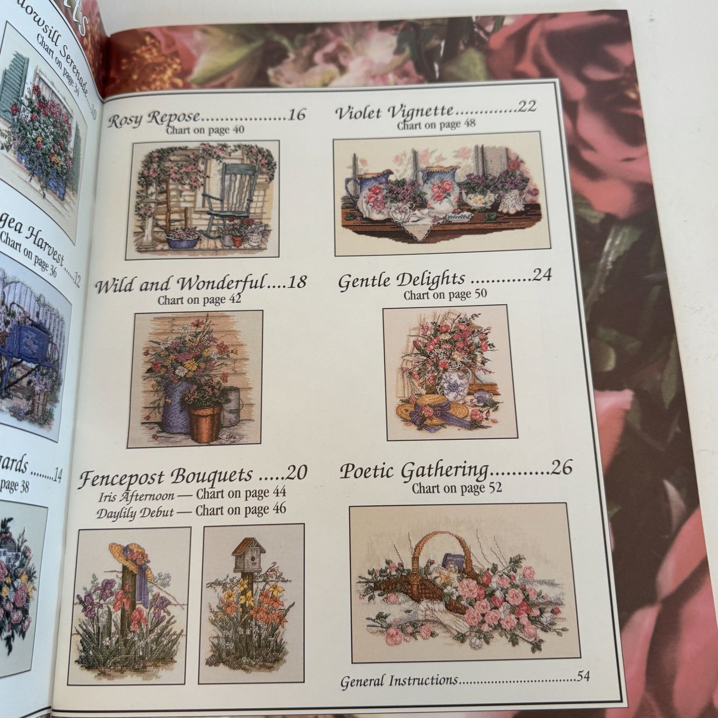 Leisure Arts Cross Stitch Patterns Paula Vaughan Bouquets Blossoms Book 63 2942