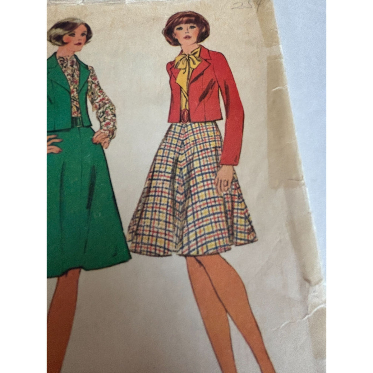 McCalls Sewing Pattern 3952 Jacket Vest Skirt Size 12 Bust 34 1970s Vintage UC